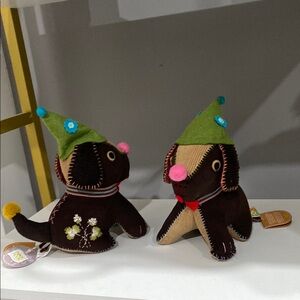 Plush Brown Dog  with Green Hat - Kids Accessory